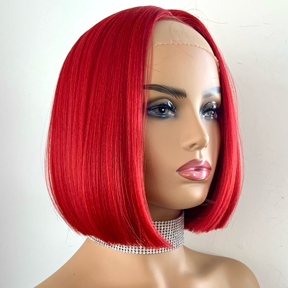 Stunning & Classic Red Lace Front Premium Fiber Bob Style Wig! - Picture 4 of 9